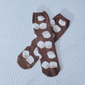 Brown and White Toasty Marshmallow Socks